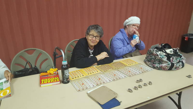 Anita Nagel gets ready to play bingo at the Neil Orchard Senior Activities Center in Sacramento.