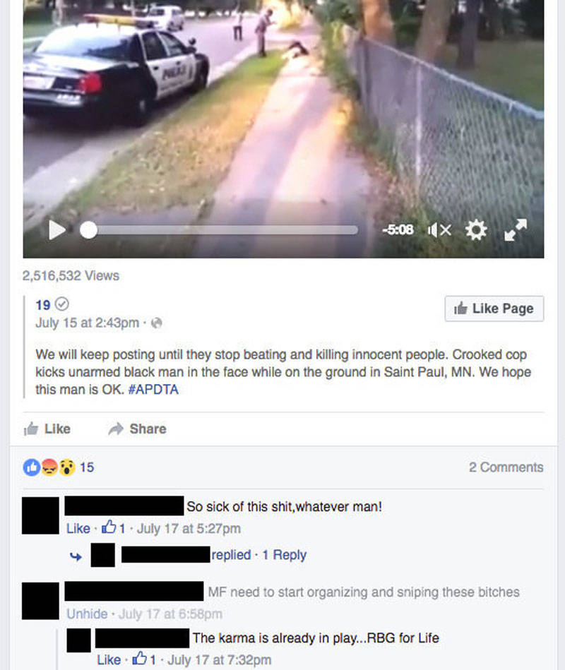 A comment on this post (indicated by the light gray text) was flagged by NPR. Facebook's subcontractors did not remove the comment, but after being pressed further, a spokesperson said they made a mistake and it should have been removed.