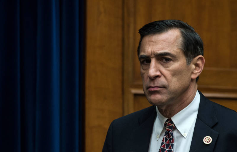 California Rep. Darrell Issa arrives for a U.S. House Oversight and Government Reform Committee hearing in 2014. 
