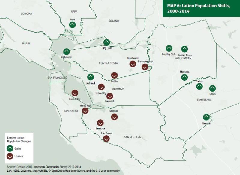 "Growth was concentrated along a belt on the eastern edge of the region running north-south from the Stockton metro area in San Joaquin County, through the Modesto area, and down to Newman in Stanislaus County."