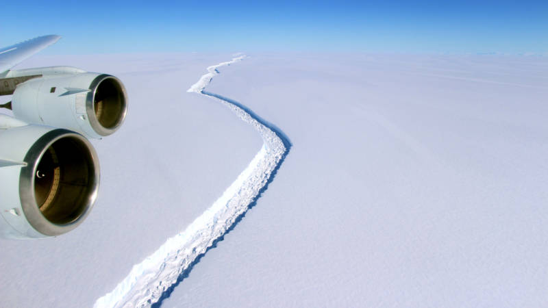 A NASA scientist with project IceBridge took this photo of the crack in November.