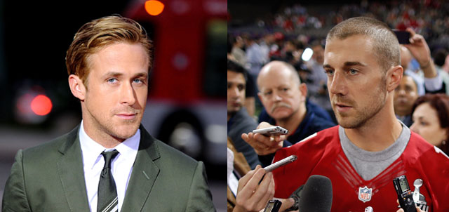 Left: Ryan Gosling (Frazer Harrison/Getty Images) Right: Alex Smith (Chris Graythen/Getty Images)