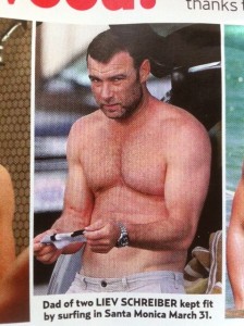 I love the images where the magazine completely ignores when a celebrity is so clearly annoyed we are looking at them to talk about their pecs.