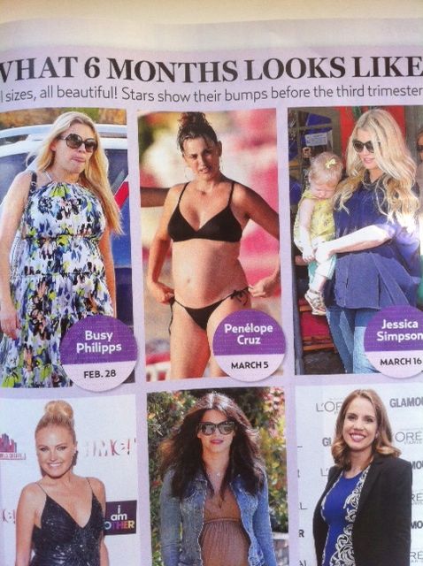 They call these women 'beautiful' in this spread, but they really know we are dying to pick apart what pregnancy can do to someone like Penelope Cruz.