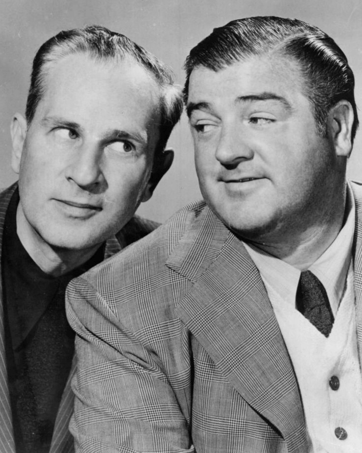 BUD ABBOTT (LEFT) AND LOU COSTELLO (RIGHT) were a comedy duo popular in the 1940s and 1950s 