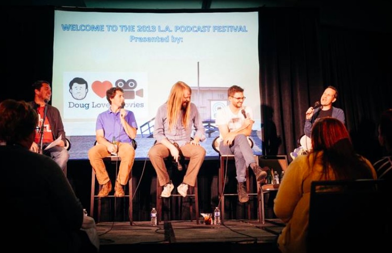 Photo via Joel Mandelkorn for the Los Angeles Podcast Festival, from their Facebook page.