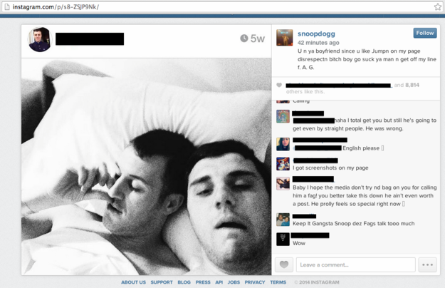 snoop homophobic instagram