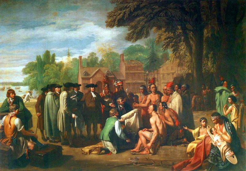 Tamanend negotiating with William Penn. Photo: Wiki Commons