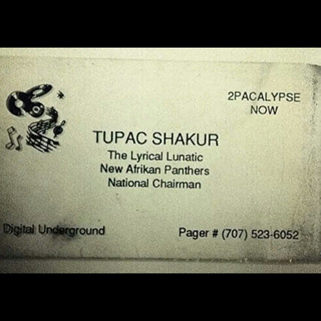 Tupacs business card.