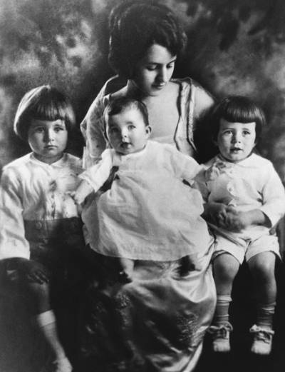 Rosemary as a baby, flanked by her older brothers Joe Jr. and John.
