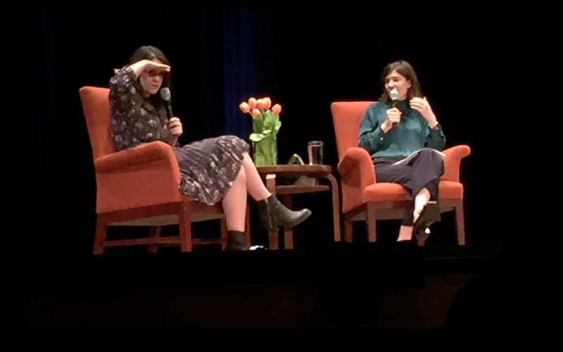 Abbi Jacobsen and Carrie Brownstein at the Nourse Theater, Oct. 29, 2016.