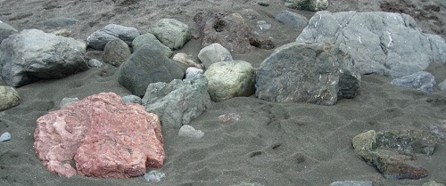 shell beach rocks