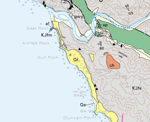 shell beach geologic map