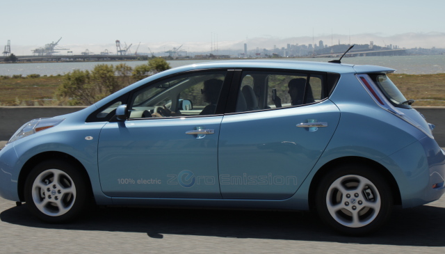 Test driving the Nissan Leaf