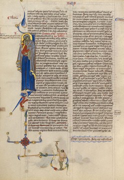 Initial I, Italian, 1250-1262, on view at the Getty