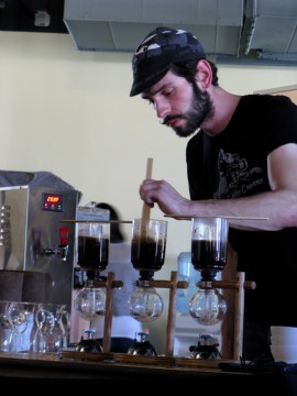 Brewing coffee in SouthWest Regional Barista Championship