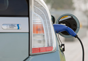 2012 Toyota Prius Plug-in Hybrid plugged in