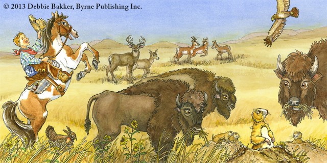 Illustration from a children's book app about animals and their habitats - Debbie Bakker