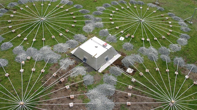 Infrasound array at Tristan da Cunha. Gravel covers the input pipes to muffle wind. Image courtesy The Official CTBTO Photostream