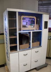 The Dreambox, nicknamed Dolly, is the first fully automated 3D printing vending machine. (Sean Greene/KQED)
