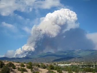 The Pacheco Fire, in June 2011, viewed from Santa Fe, N.M. (Photo by Craig D. Allen, USGS)