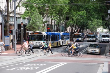 Patz' research shows that climate-change mitigation strategies like biking and using public transit have health benefits of their own. Image by Steve Morgan.