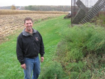 Bob Stuczynski  on his organic farm in Amherst, Wisconsin.  Photo credit: Glen Moberg, Wisconsin Public Radio