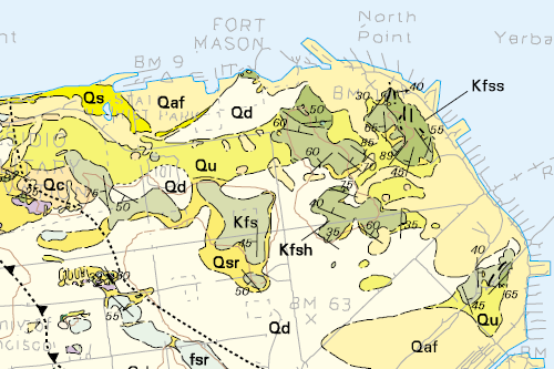 Bedrock map of Telegraph Hill