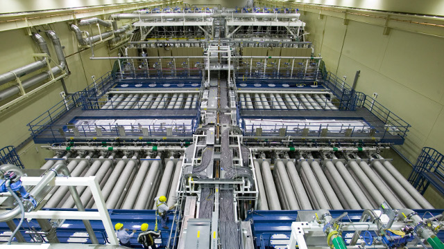 Inside NIF, a football-field sized array of lasers. (NIF)