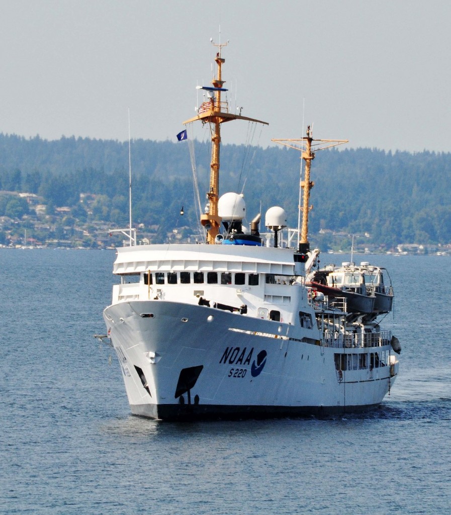 The Fairweather is one of the research vessels NOAA uses for ocean acidification studies. (NOAA) 