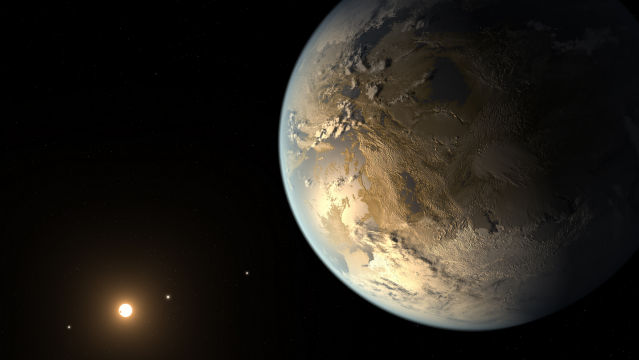 The artistic concept of Kepler-186f is the result of scientists and artists collaborating to imagine the appearance of these distant worlds.