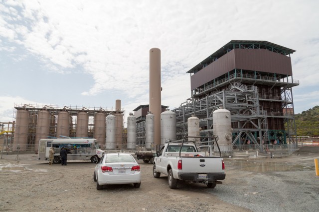 The partially-built hydrogen plant. (Josh Cassidy/KQED)