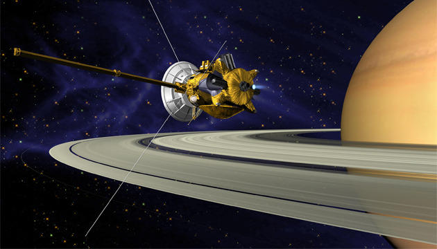 Cassini-Huygens spacecraft on arrival at Saturn. (NASA)