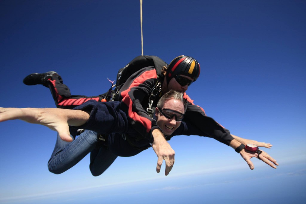 This year Bret Parker went skydiving for the first time, as a fundraiser for the Michael J Fox Foundation. (Bret Parker)