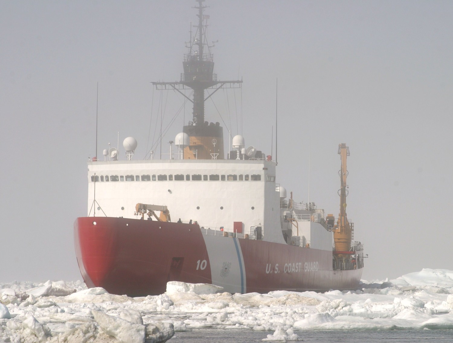 The Polar Star in sea ice off Antarctica. (U.S. Coast Guard)