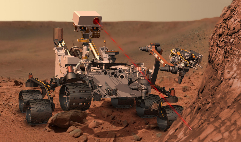 An artist's rendering of the methane gas detector at work on Mars. (NASA/JPL-Caltech)