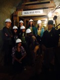 Our tour group pauses on the way into the sandstone mine to  tour the underground workings. (Sharol Nelson-Embry)