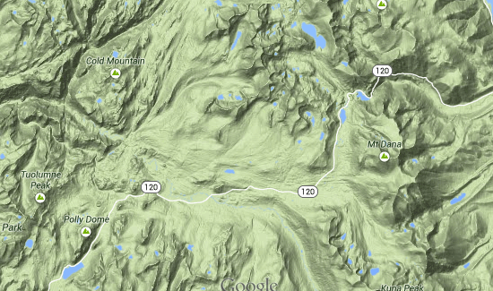 Tuolumne Meadows in Google Maps
