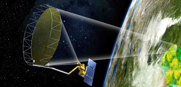 NASA's SMAP satellite will capture microwave radiation from the Earth to measure soil moisture. (NASA)