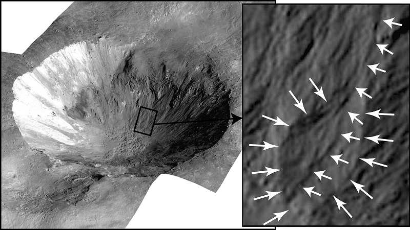 Crater Cornelia on Vesta