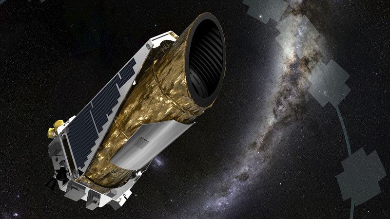 Artist illustration of the Kepler spacecraft. (Ames Research Center, JPL-Caltech, T. Pyle/NASA)