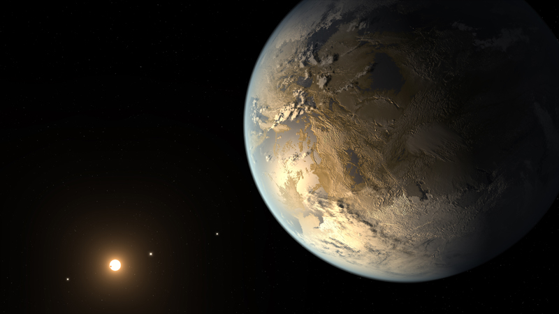 Artist concept of Kepler 186f, an Earth-sized exoplanet within its star's habitable zone. (NASA Ames/SETI Institute/JPL-Caltech)