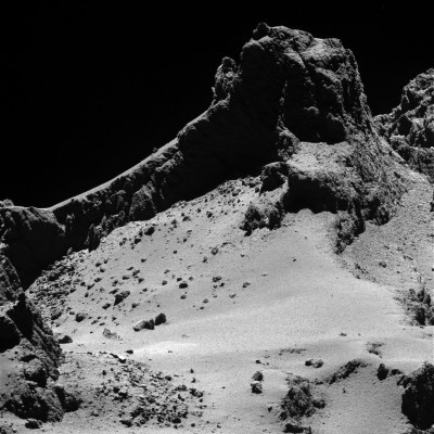 Surface close-up of comet Churyumov-Gerasimenko taken by the Rosetta spacecraft. (Rosetta/European Space Agency)