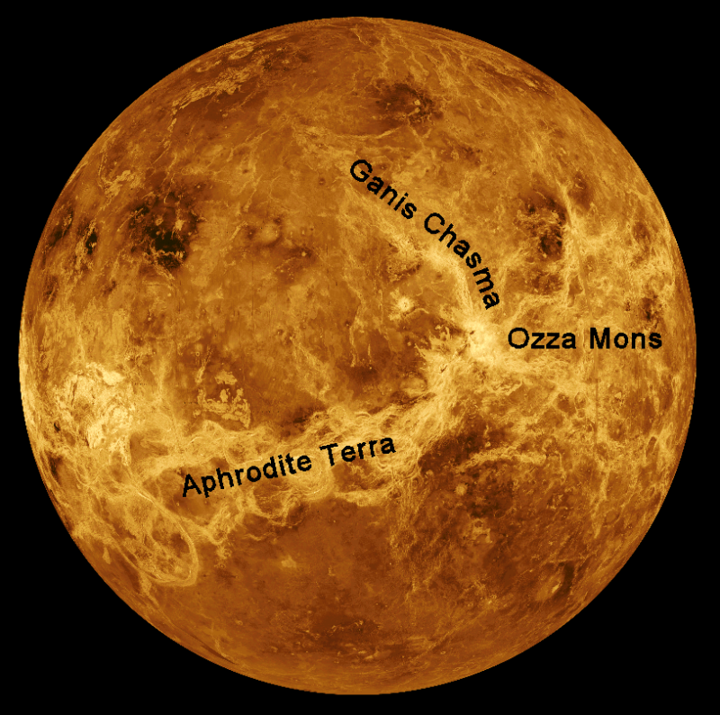 Venus location map