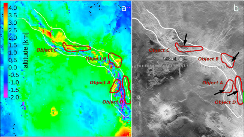Eruptive hot spots, Ganis Chasma, Venus