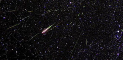 Perseid meteors captured in a long exposure.