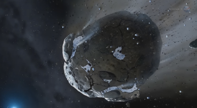 Artist depiction of a the "rock-comet" 3200 Phaeton. 