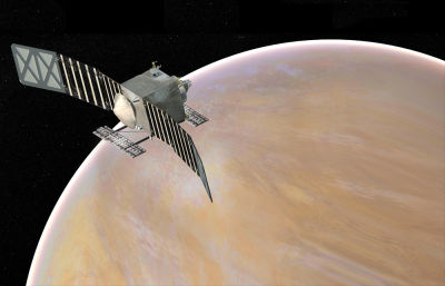 Artist concept of proposed VERITAS mission spacecraft.