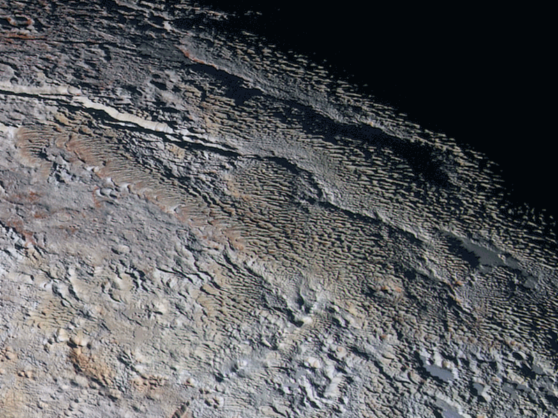 Bladed terrain on Pluto