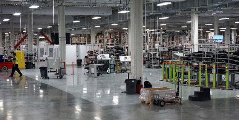 Tesla's Powerwall production line.